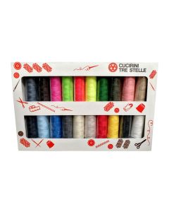 Set 20 fili cucito Poliestere - Cucirini Tre Stelle