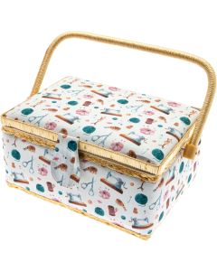Cestino portalavoro rettangolare "Fantasia sarta" - Grande