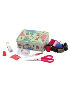 Scatola in latta porta lavoro + kit cucito