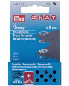 Set 20 bottoni "Jersey" 8 mm argento - Prym