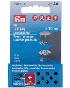 Set 20 bottoni "Jersey" 10 mm argento - Prym