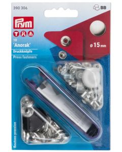 Bottoni a pressione "Anorak" 15 mm bianchi - Prym