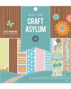 Set 24 cartoncini fronte-retro 15 x 15 cm Craft Asylum - Meadow Sweet 480289