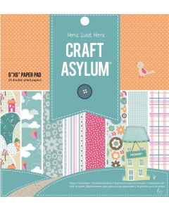 Set 24 cartoncini fronte-retro 15 x 15 cm Craft Asylum - Home Sweet Home 480296