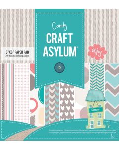 Set 24 cartoncini fronte-retro 15 x 15 cm Craft Asylum - Candy 480487
