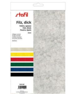 Set 6 fogli di feltro da 3 mm - Formato A4 (20 x 30 cm)