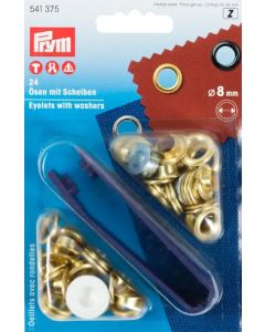 Occhielli con rondelle oro 8 mm - Prym