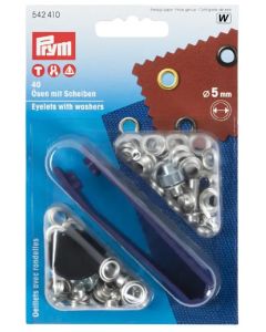 Occhielli con rondelle argento 5 mm - Prym