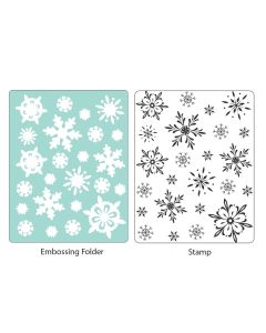 Fustella Sizzix Embossing Folder + timbro "Fiocchi di neve" - 658283