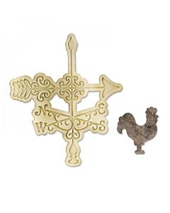 Fustella Sizzix Bigz "Banderuola, gallo segnavento" con embossing - 658965