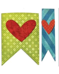 Fustella Sizzix Bigz "Banner e cuori" - 659958