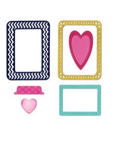 Fustella Sizzix Thinlits "Cornici, cuori ed etichette" - 660013