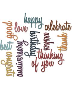 Fustella Sizzix Thinlits "Parole celebrative" - 660223
