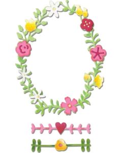 Fustella Sizzix Thinlits "Ghirlanda floreale n.2" - 660366