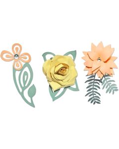 Fustella Sizzix Thinlits Plus "Motivo floreale 3D, passerotti innamorati" - 660830