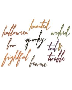 Fustella Sizzix Thinlits "Halloween, scritto a mano" - 660958