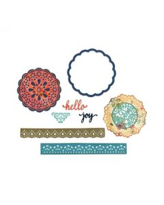  Fustella Sizzix Thinlits "Ciao splendida, cerchi e bordi effetto pizzo" - 661096