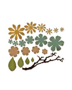 Fustella Sizzix Thinlits "Piccoli fiori laceri" - 661806