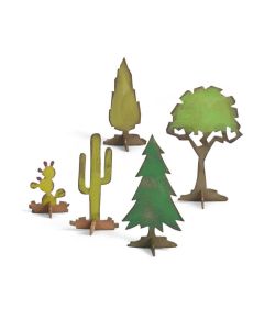 Fustella Sizzix Bigz "Paesaggio del villaggio, alberi e piante" - 661813