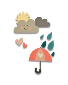 Fustella Sizzix Thinlits "Pioggia e sole" - 662097