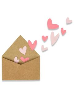 Fustella Sizzix Thinlits "Bustina amorosa con cuori" - 662597