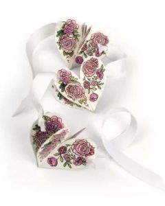 Fustella Sizzix Framelits "Ghirlanda cuori" con timbri - 662643