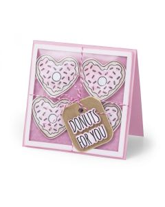 Fustella Sizzix Framelits "Ciambelle per te" con timbri - 662680