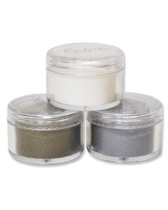 Set 3 polveri per embossing (oro, argento e trasparente) Sizzix - 663057