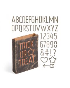 Fustella Sizzix Thinlits "Alfabeto e sacchetto per scherzetti" - 663096