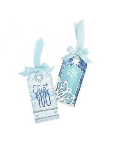 Fustella Sizzix Thinlits "Etichetta con fiocchi di neve" - 663158