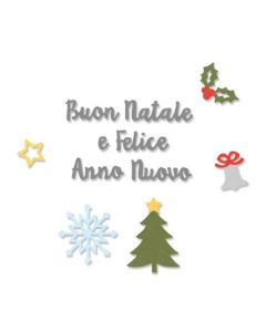 Fustella Sizzix Thinlits "Auguri di Natale" - 663303