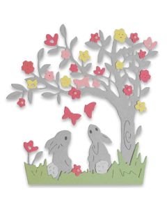 Fustella Sizzix Thinlits "Albero con coniglietti" - 663320