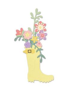 Fustella Sizzix Thinlits "Vaso stivale da pioggia e fiori" - 663322