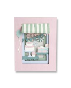  Fustella Sizzix Thinlits "Cartolina compleanno 3D" - 663581