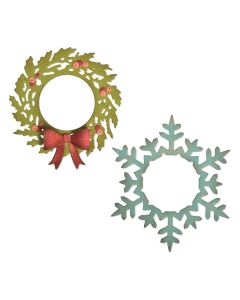 Fustella Sizzix Thinlits "Ghirlanda e fiocco di neve" - 664210