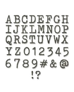 Fustella Sizzix Thinlits "Mini alfabeto maiuscolo e numeri" - 664406