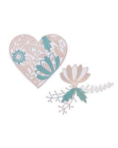 Fustella Sizzix Thinlits "Cuore floreale" - 664492