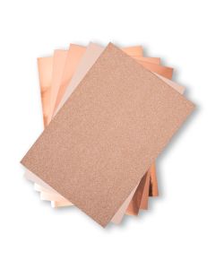 Set 50 fogli di cartoncino formato A4 - Tonalità oro rosa