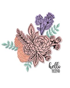 Fustella Sizzix Framelits "Mazzo di fiori" con timbri - 665064