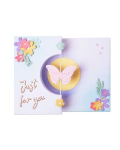 Fustella Sizzix Thinlits "Biglietto con farfalla girevole" - 665074