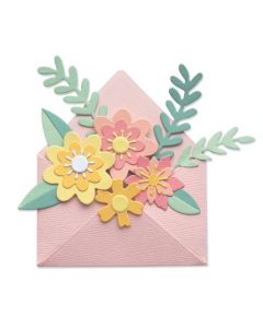 Fustella Sizzix Thinlits "Fiori e busta" - 665078