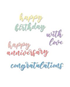 Fustella Sizzix Thinlits "Sentimenti scritti" - 665089