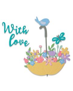 Fustella Sizzix Thinlits "Ombrello fiorito" - 665180