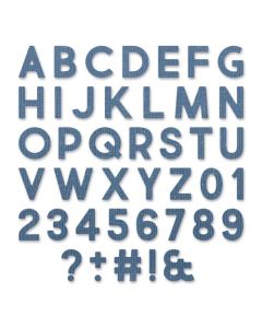 Fustella Sizzix Thinlits "Alfabeto maiuscolo e numeri in grassetto" - 665205