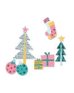 Fustella Sizzix Framelits "Natale alla moda" con timbri - 665332