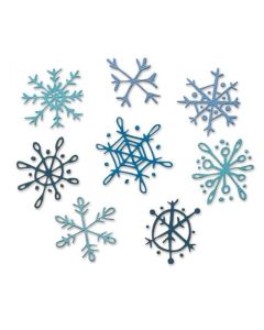 Fustella Sizzix Thinlits "Disegno di fiocchi di neve" - 665582