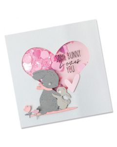 Fustella Sizzix Framelits "Coniglietto d'amore" con timbri - 665653