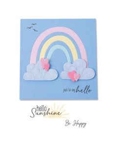 Fustella Sizzix Framelits "Arcobaleno di gioia" con timbri - 665658