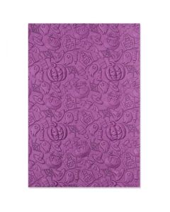 Fustella Sizzix Embossing Textured Impression 3D "Elementi di Halloween" - 665760