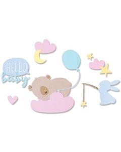 Fustella Sizzix Thinlits "Ciao bebè, Hello baby" - 665805